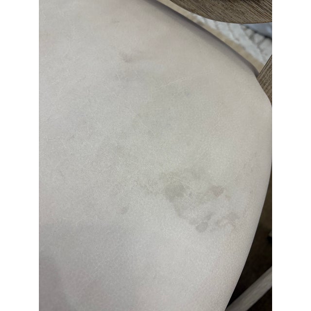 Set of Five Rh French Contemporary Round Leather Counter Stools For Sale - Image 9 of 18