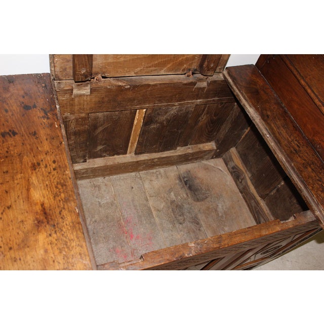 Oak Chest Bench, 18th Century For Sale - Image 11 of 15