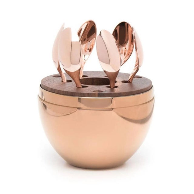 Mood Rose Gold Coffee Spoons from Christofle, 2010s, Set of 6 For Sale - Image 10 of 14