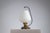 Black Brass Table Lamp with Curved Stem and Opaline Glass Shade For Sale - Image 8 of 14