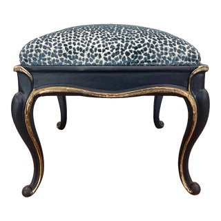Vintage Queen Anne Style Storage Bench Foot Stool For Sale