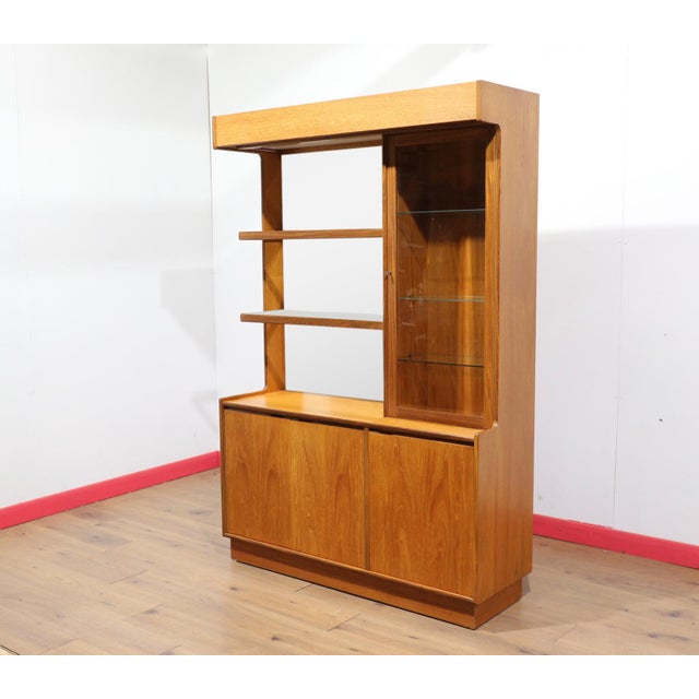 Mid Century Modern Vintage Teak Display Dry Bar China Cabinet in the Style of Tunbridge Danish Style For Sale - Image 10 of 10