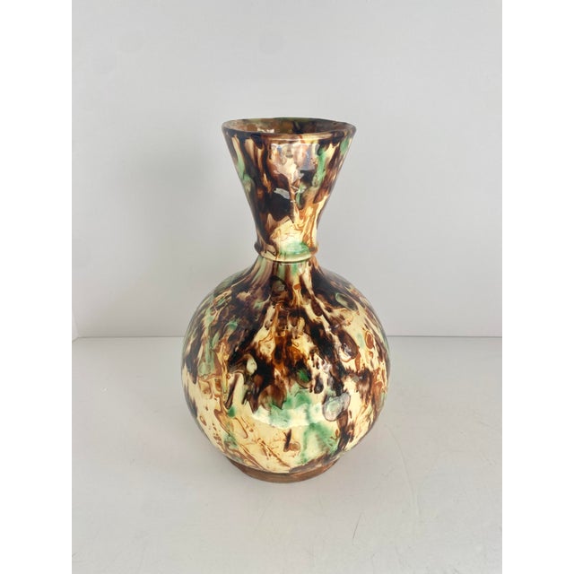 French Provincial Mid 20th Century Vintage French Jaspé Wine Carafe For Sale - Image 3 of 12