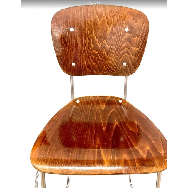 Mid-Century Modern Minimalist First Edition Aluflex Stackable Folding Chairs from Armin Wirth, Switzerland, 1950s, Set of 4 For Sale - Image 9 of 18