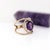 2020s Amethyst Split Shank Ring with Natural Diamond Accents in Solid 14k Yellow Gold For Sale - Image 5 of 9