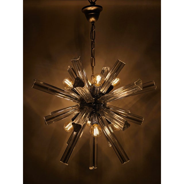 Italian Starburst Sputnik Chandelier in Chrome & Murano Glass, 1960s For Sale - Image 3 of 8