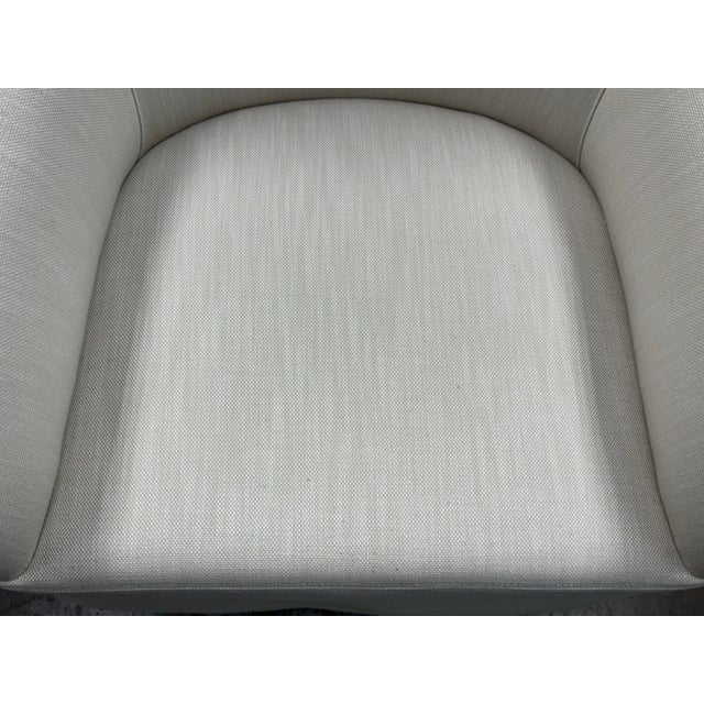 Textile Restoration Hardware Ella Skirted Fabric Dining Side Chairs + Casters, Set of Six For Sale - Image 7 of 12