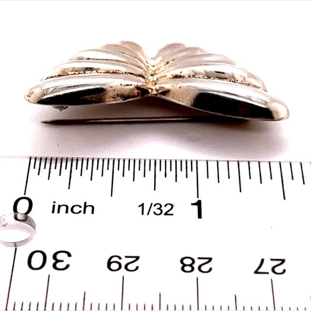 1990s Tiffany & Co Estate Puffed Butterfly Brooch Pin Sterling Silver For Sale - Image 9 of 10