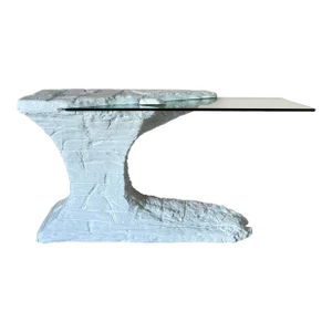 Hollywood Regency Sirmos - Style Sculptural Faux Rock Console Table
