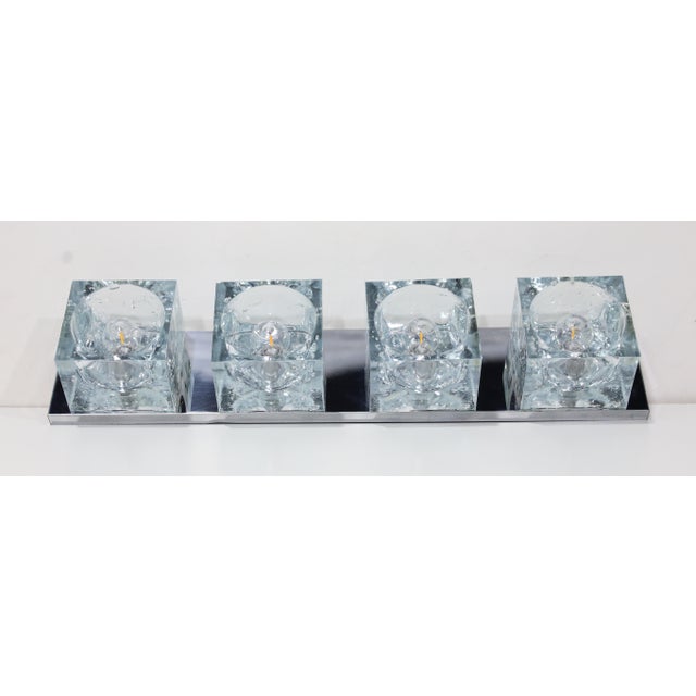 1960s Murano Block Glass Sconce or Ceiling Light by Gaetano Sciolari for Lightolier - Set of 4 For Sale In Dallas - Image 6 of 9
