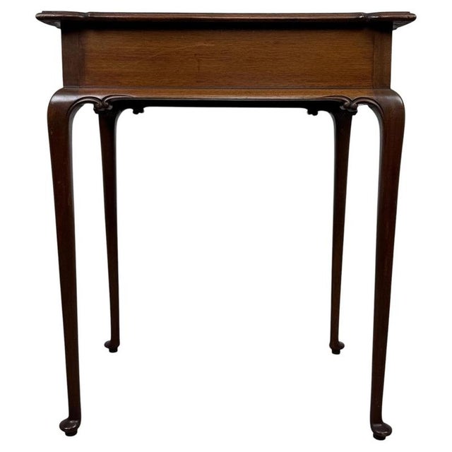 Wood Antique Early 20th Century English Mahogany Side Table with Cabriole Legs For Sale - Image 7 of 12
