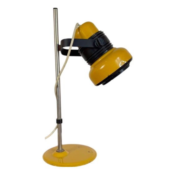 Vintage Yellow Table Lamp, 1960s For Sale