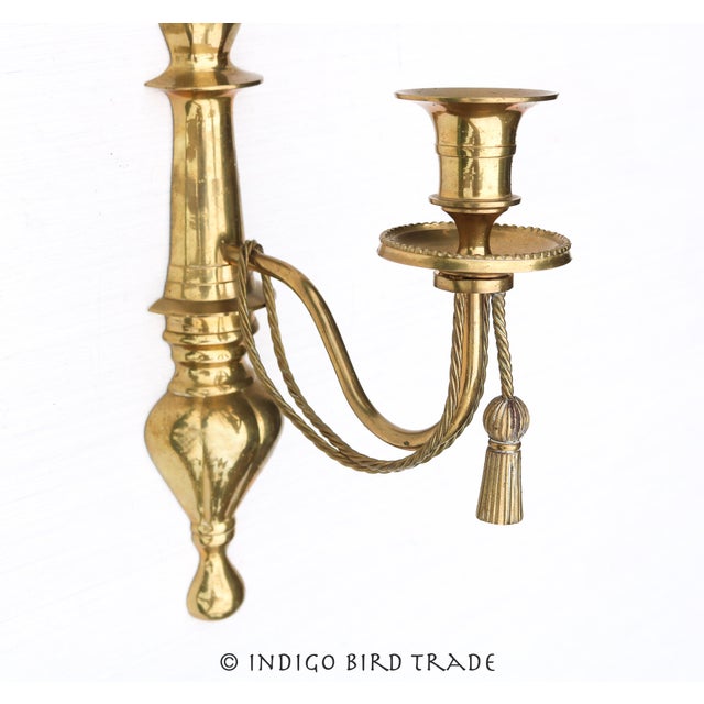 Vintage French Brass Sconces with Tassel Set of 2 These beautiful sconces are made from solid brass and decorated with...