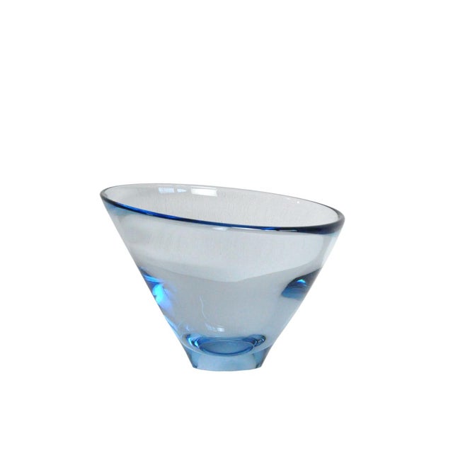 Hand Blown Aqua Blue Glass Bowl by Per Lütken for Holmegaard, 1950s For Sale - Image 12 of 12