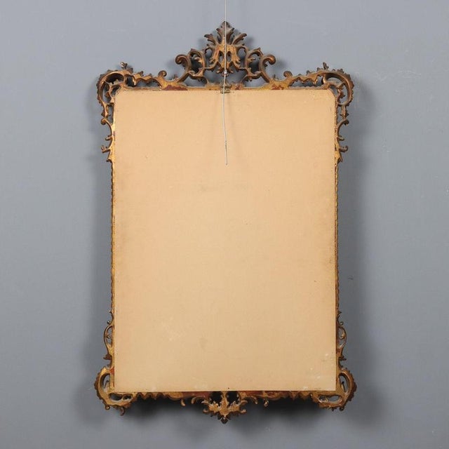 20th Century Mirror with Gilded and Carved Wooden Frame, Italy For Sale - Image 10 of 11