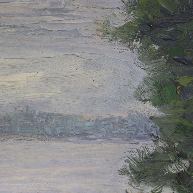 Abstract Theodore Houston Style New Hope School Oil on Board Impressionist Painting C1930 For Sale - Image 3 of 9