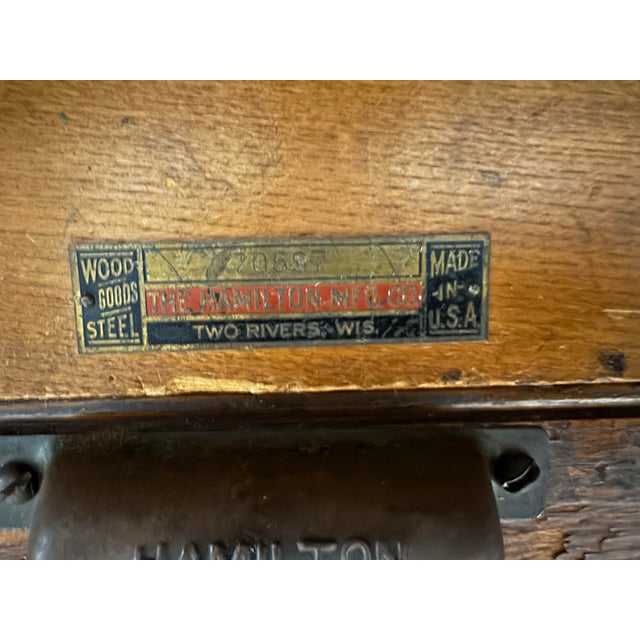 Antique Hamilton Printer’s Flat File Cabinet With 17 Drawers For Sale - Image 9 of 12