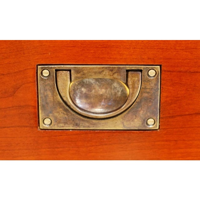 Wood Vintage Military Campaign Chest of Drawers in Oak For Sale - Image 7 of 18