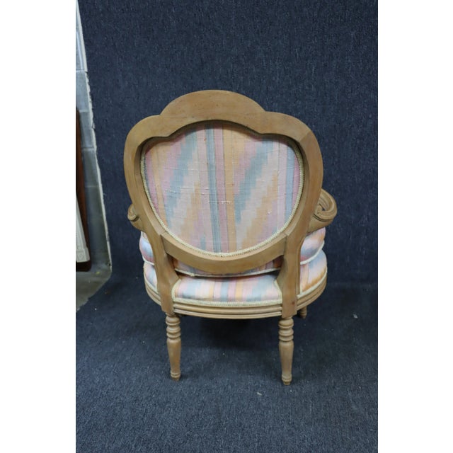 Louis XVI Bleached Cherry Open Arm Chairs - a Pair For Sale - Image 9 of 10