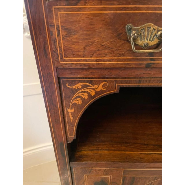 Antique Edwardian Rosewood Inlaid Side Cabinet For Sale - Image 4 of 14