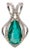 2ct Colombian Emerald Pendant w Natural Diamond Accents in Solid 14K White Gold For Sale