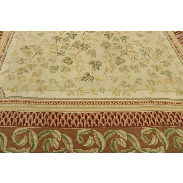 Mid 20th Century Mid 20th Century Vintage Needlepoint English Cottage Ivy Style Rug, 08'10 X 11'04 For Sale - Image 5 of 10