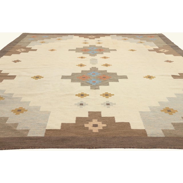 Mid-Century Modern Vintage Indian Kilim Rug, 07'11 X 09'11 For Sale - Image 3 of 10
