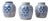 Mid-Century Chinese Blue & White Double Happiness Pottery Ginger Jars - S/3 For Sale