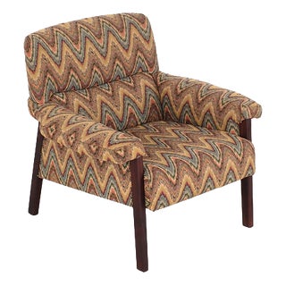 Armchair in Fabric and Wood, Italy, 1960s For Sale
