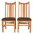 Charles Rennie Mackintosh Style Arts & Crafts Inlaid Oak High Back Side Chairs or Dining Chairs, Pair For Sale