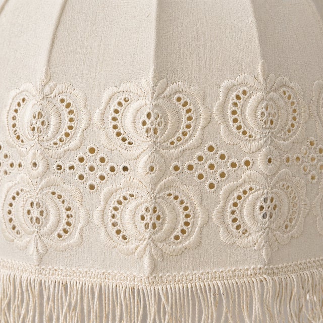 Antique White Model 1963 Swedish Mid-Century Modern Wall Lamps of Markslöjd Kinna Lace & Fringe Wall Sconces, Model - a Pair For Sale - Image 8 of 8