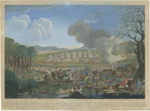 Battle Print of Rossbach in Prussian Saxony, 1790