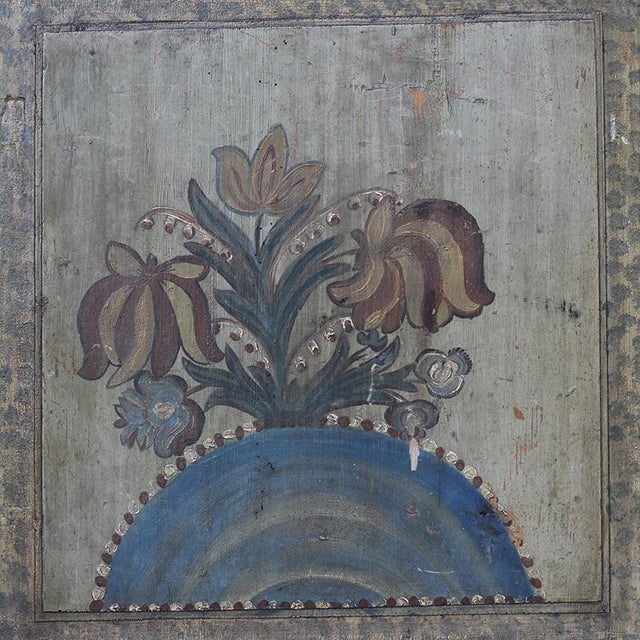 Antique Rustic Farmhouse Folk Art Painted Bridal Cabinet, 1860 For Sale - Image 11 of 16