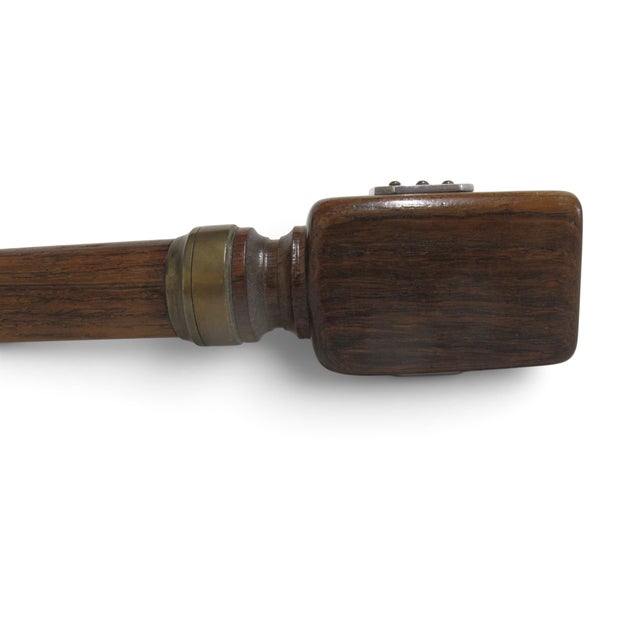 Victorian The Clark Lift Arm Lighter Fraternity Crest Antique Gadget Cane Walking Stick For Sale - Image 3 of 16