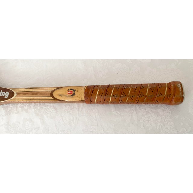 Mid 20th Century Wooden Tennis Racket With White Case Billie Jean King Bancroft Great for Decoration or Collecting For Sale - Image 15 of 18
