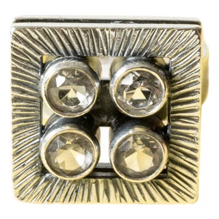 Silver and Rock Crystal Ring by Elis Kauppi, 1960s For Sale