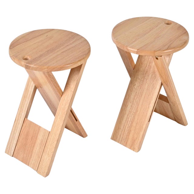Set of Mid-Century French TS Folding Stools by Roger Tallon for Sentou, 1970s For Sale