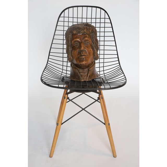 Figurative Early 20th Century Hand Carved Wooden Head Scutlpture For Sale - Image 3 of 13