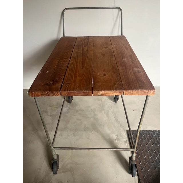 1950s Serving Trolley with Wooden Top, 1950s For Sale - Image 5 of 5