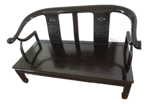 1950s Mid-Century James Mont Chinoiserie Cherrywood Settee/Bench