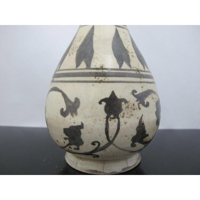 Chinese Cizhou Kiln Style Flower Design Glazed Pottery Vase For Sale - Image 4 of 15