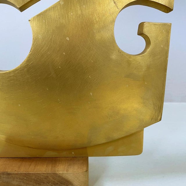 Gold Italian Modern Brutalist Brass Sculpture by Edmondo Cirillo, 1970s For Sale - Image 8 of 18