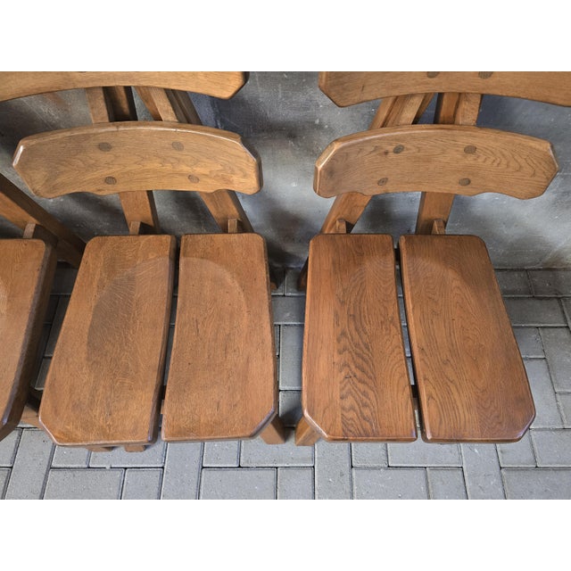 Brutalist Oak Rembrandt Chairs, 1970s, Set of 6 For Sale - Image 14 of 18