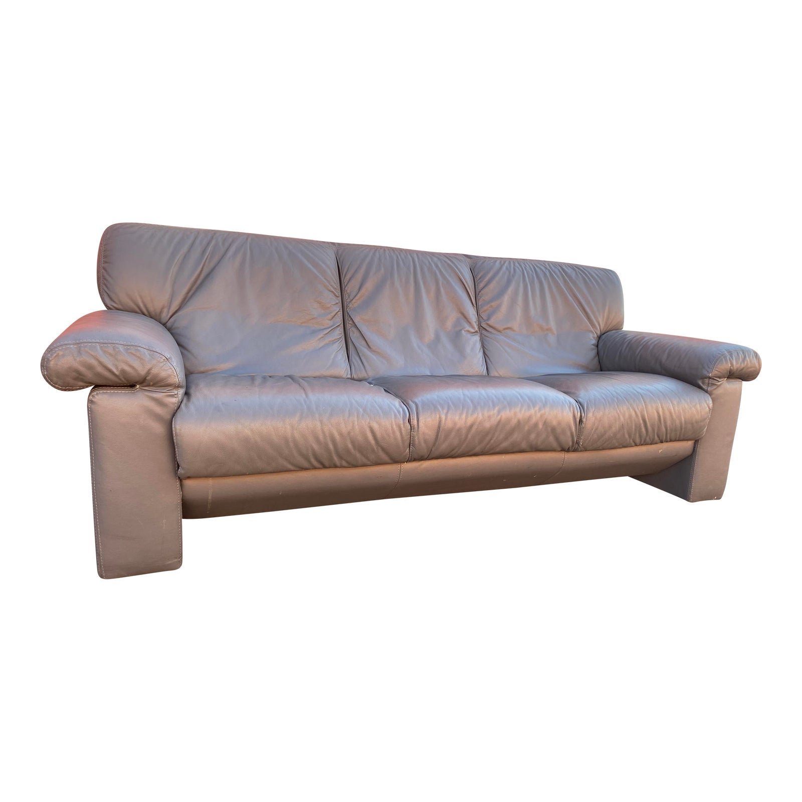 Vintage Modern Natuzzi Leather Sofa Chairish
