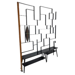 Art Wall Unit or Room Divider with Sculpture by Jelínek, 1960s For Sale