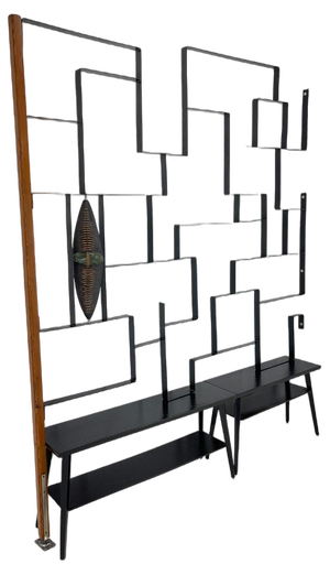 Art Wall Unit or Room Divider with Sculpture by Jelínek, 1960s