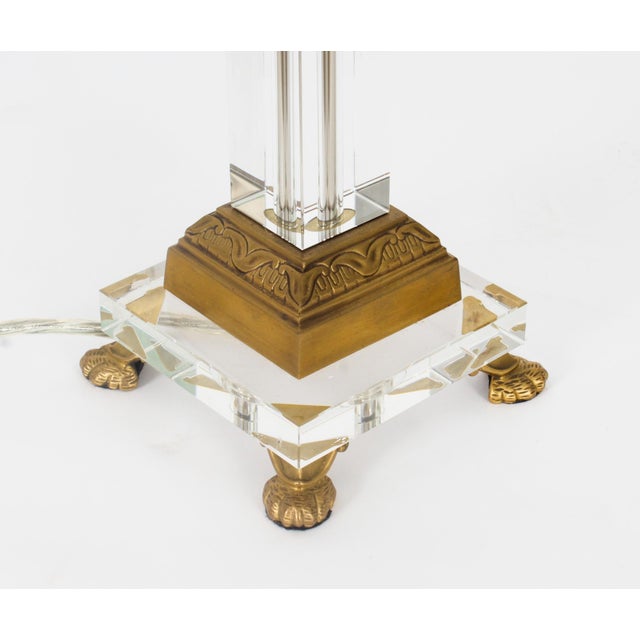 Mid 20th Century Ormolu & Glass Corinthian Column Table Lamps, 1950s, Set of 2 For Sale - Image 14 of 18