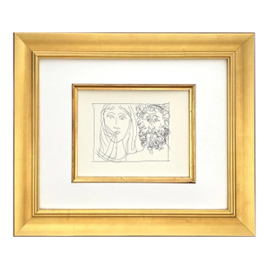 1970s Picasso 20 Head of a Bearbed Man and a Veiled Woman Framed