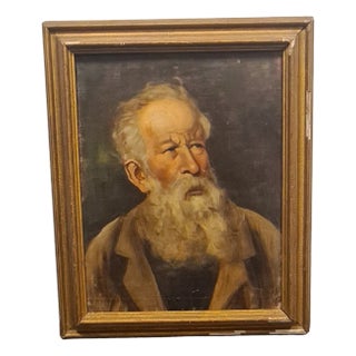 Portrait of Man with a Beard, Late 19th Century, Oil on Canvas, Framed For Sale