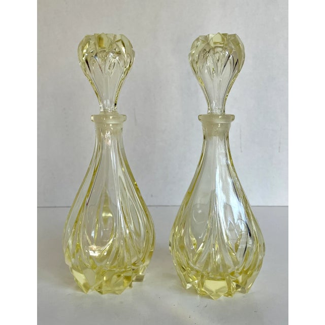 1920's Art Deco Yellow Glass Perfume Bottle by Irice Made in Germany For Sale - Image 11 of 12